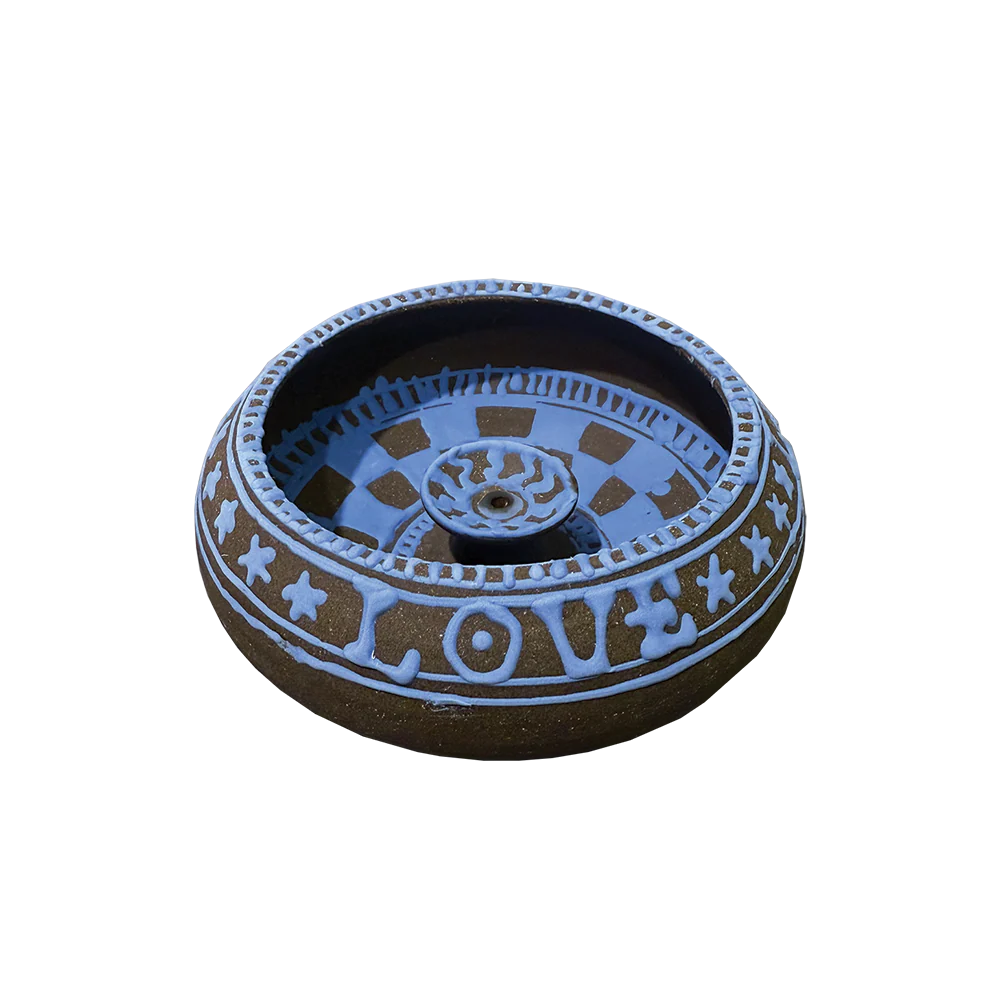 Mellow NYC/Earl Sweatshirt - "Live Laugh Love" Brown Checkers Incense Bowl - Image 3
